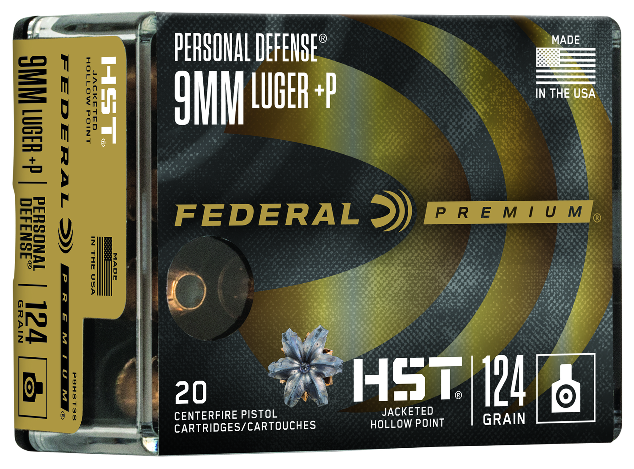 Federal 9x19+P 124 gr. HST JHP Personal Defense