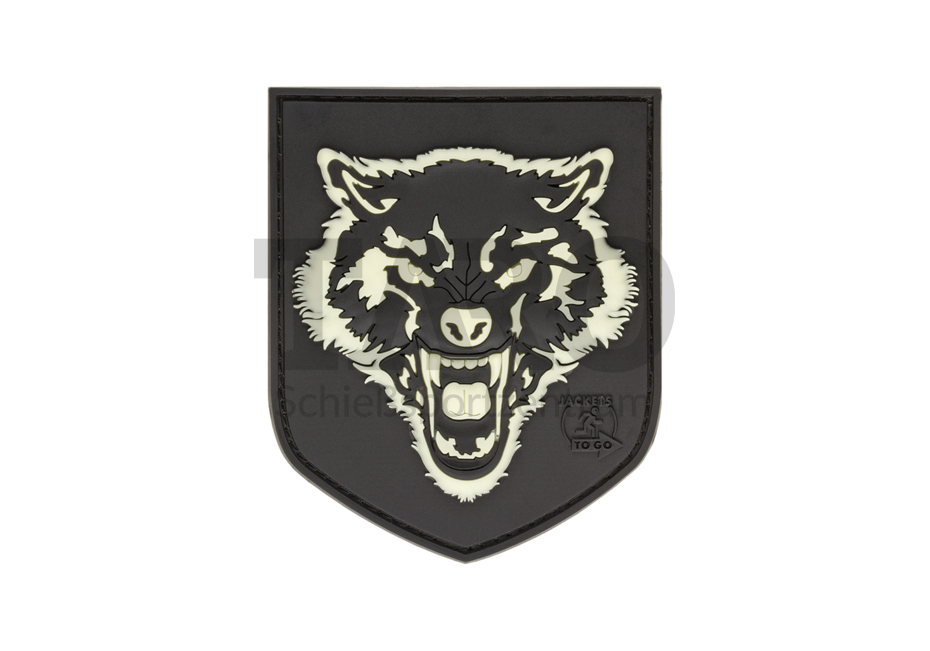 Rubber Patch Wolf Shield Glow in the Dark