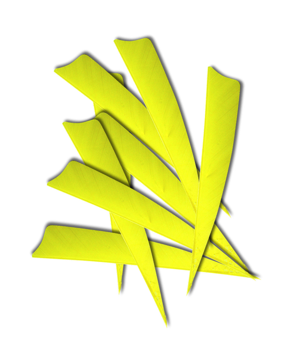 Naturfedern RW 4" - fulo shield gelb