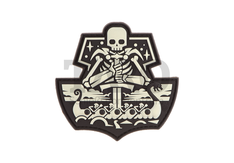 Rubber Patch Ghost Ship Skull Glow in the Dark