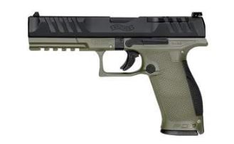 Walther PDP Full Size 5" OD Green 9mm Luger, 2x18 Schuss